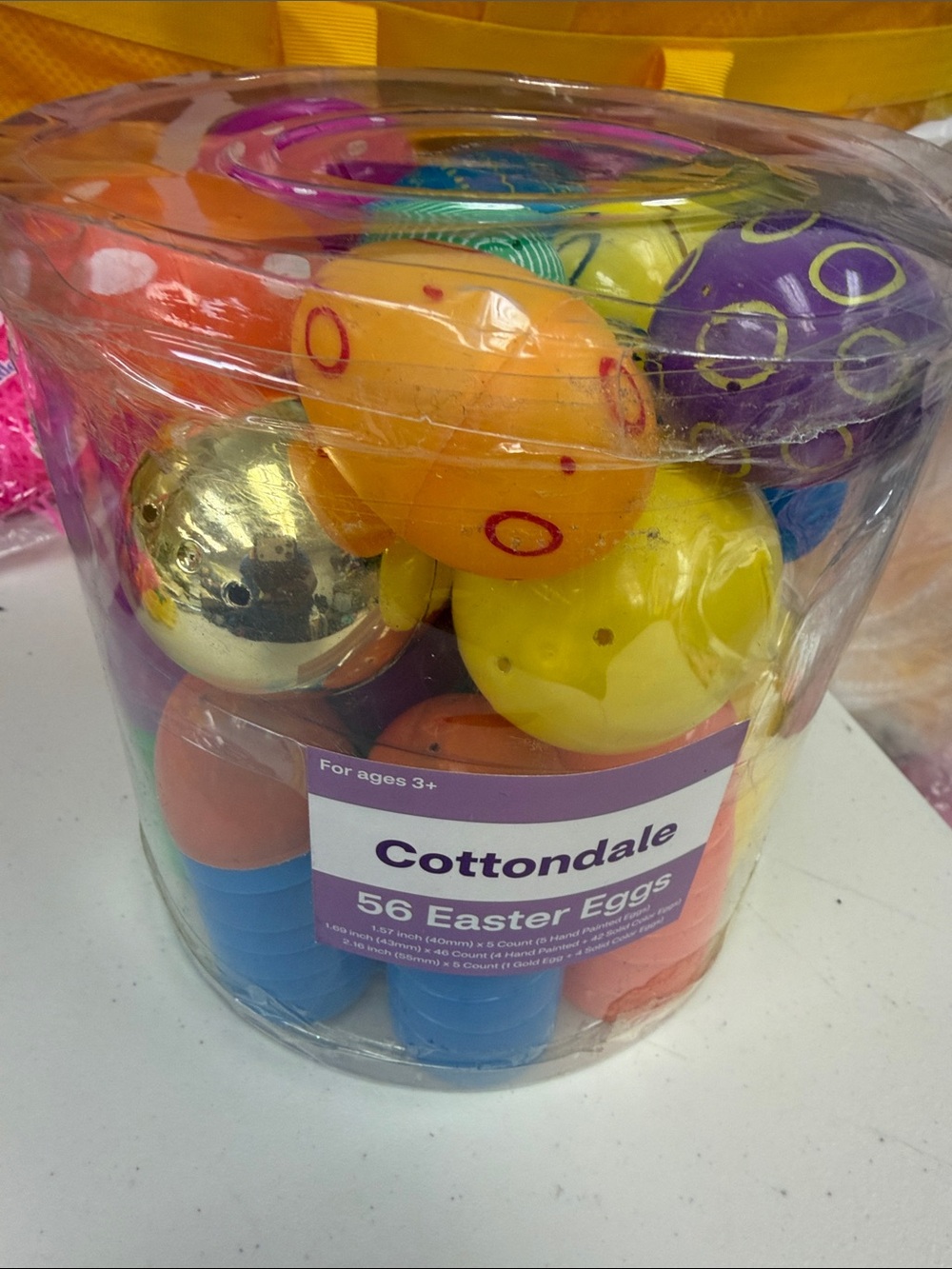Cottondale 56 count Bright Mixed Plastic Easter Eggs - Multi Color Pack fillable
